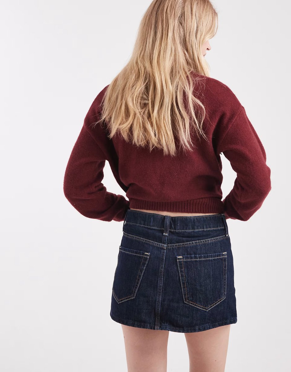 ASOS Hollister low rise denim mini skirt in indigo blue - 3