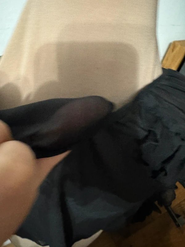 ASOS Design black sheer crisp ruffle long sleeve front tie blouse top whimsy 70s boho - 2