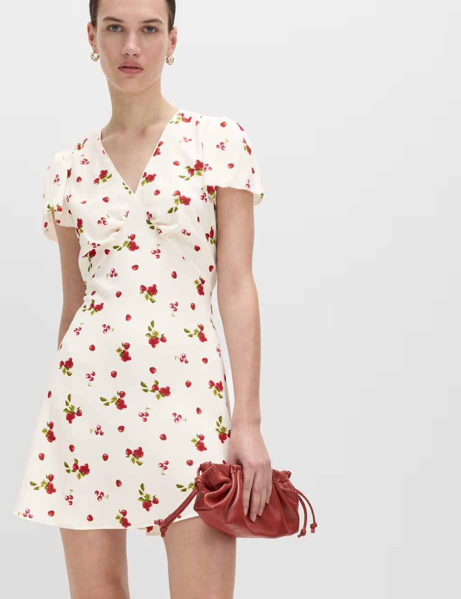 Marks & Spencer M&S Printed Floral Mini Tea Dress Ivory Mix - 2