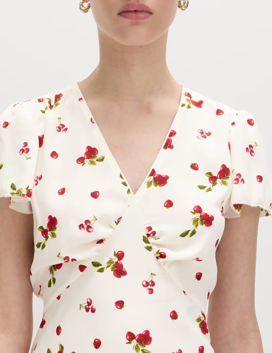 Marks & Spencer M&S Printed Floral Mini Tea Dress Ivory Mix - 3
