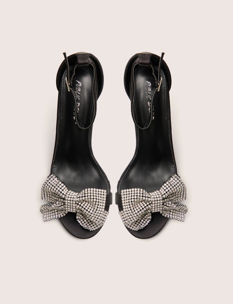 Public Desire Vermillion Black Bow Detail Round Toe Stiletto Heels - 4