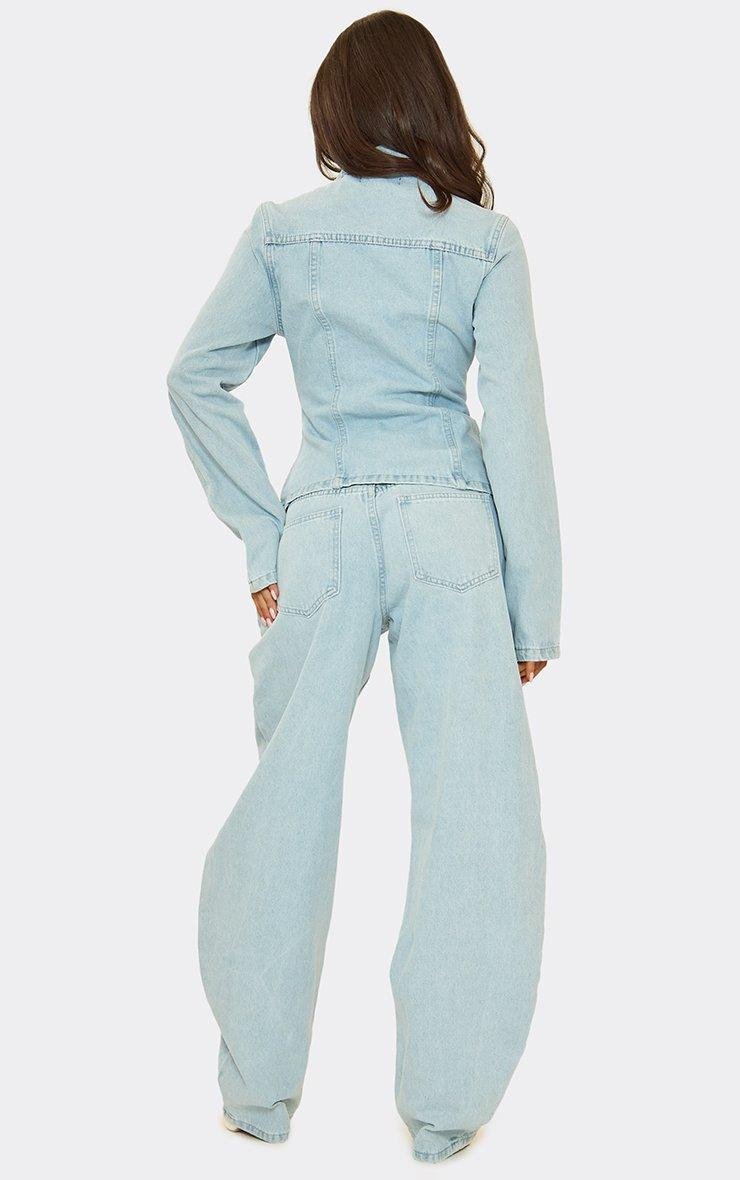 EGO Mid Rise Barrel Leg Jeans In Light Blue Denim, Women's Size UK 6 - 2