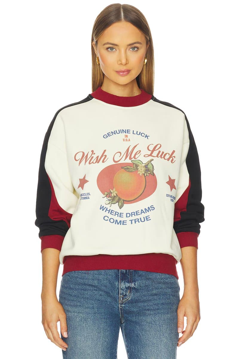 revolve Revolve Genuine Luck Crewneck Sweater in Black & Burgundy