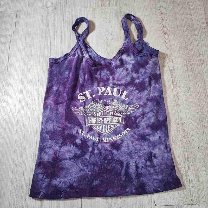 Harley Davidson Harley Davidson St. Paul Motorcycles Purple Sleeveless Tank Top - 3