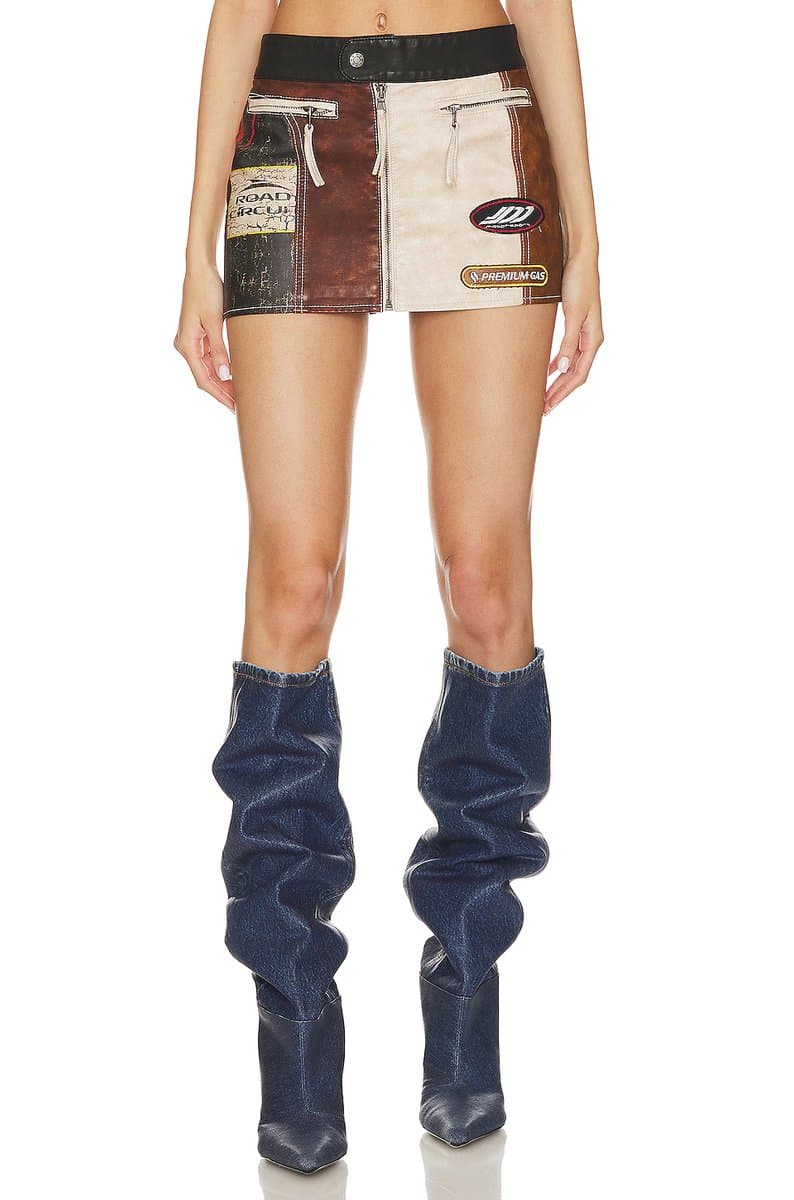 revolve Daytona Faux Leather Mini Skirt