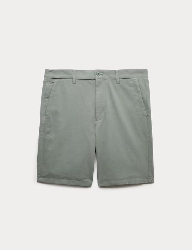 Marks & Spencer M&S Ultimate Stretch Chino Shorts Dark Sage - 2