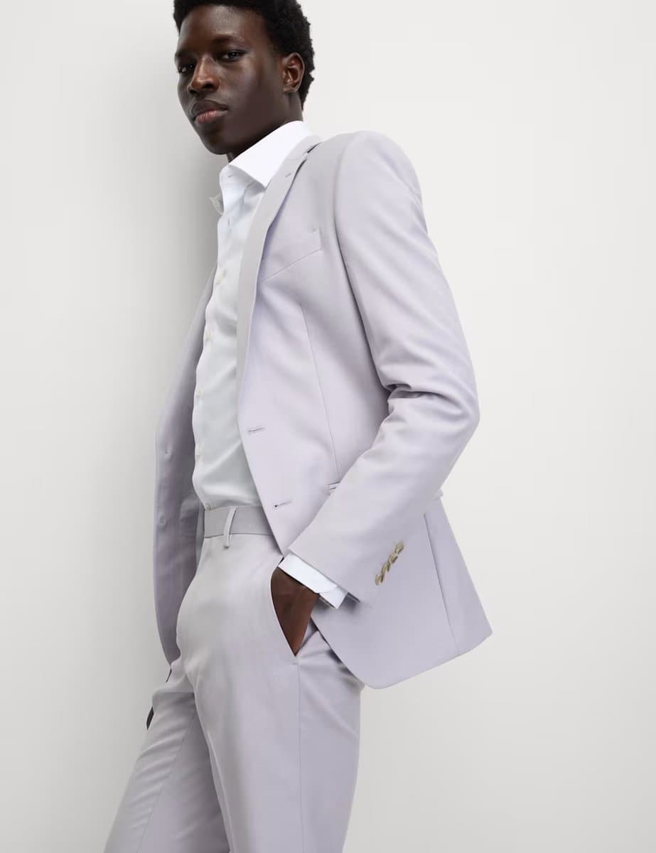 Marks & Spencer M&S Slim Fit Stretch Ultimate Suit Trousers Lilac