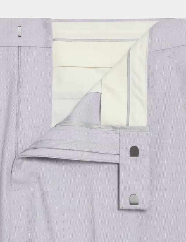 Marks & Spencer M&S Slim Fit Stretch Ultimate Suit Trousers Lilac - 2
