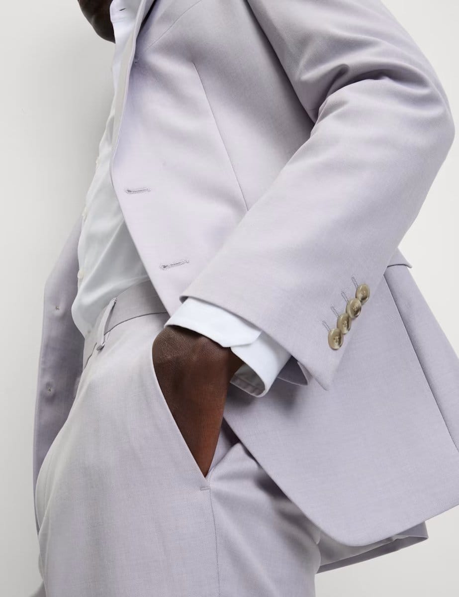 Marks & Spencer M&S Slim Fit Stretch Ultimate Suit Trousers Lilac - 4