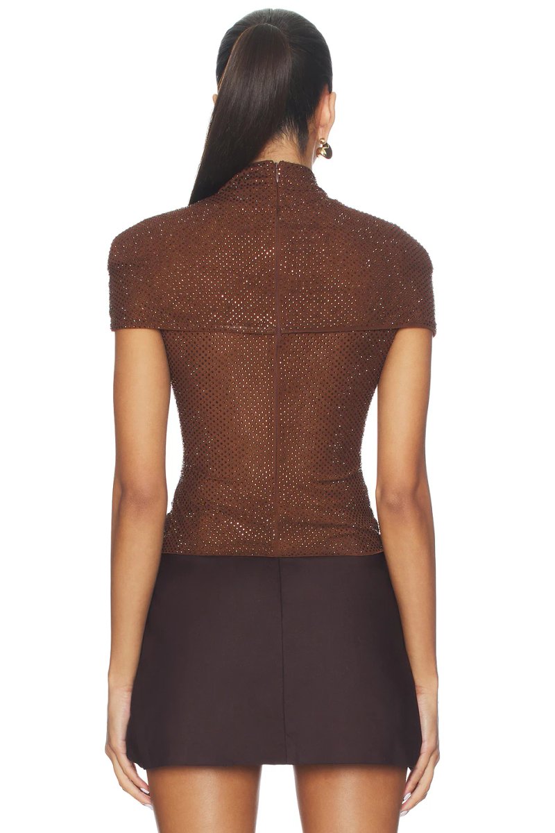 revolve Rhinestone Mesh Cut Out Top - 3