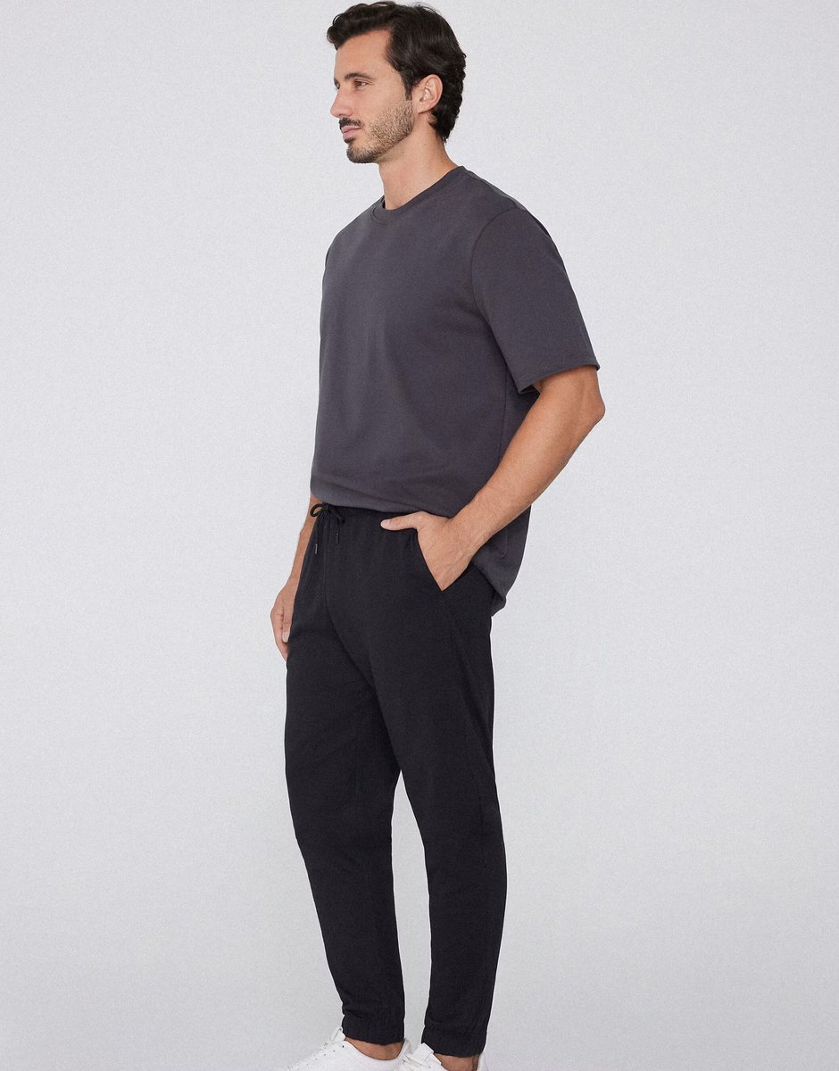 ASOS Tezenis Fleece trousers with pockets in black - 3