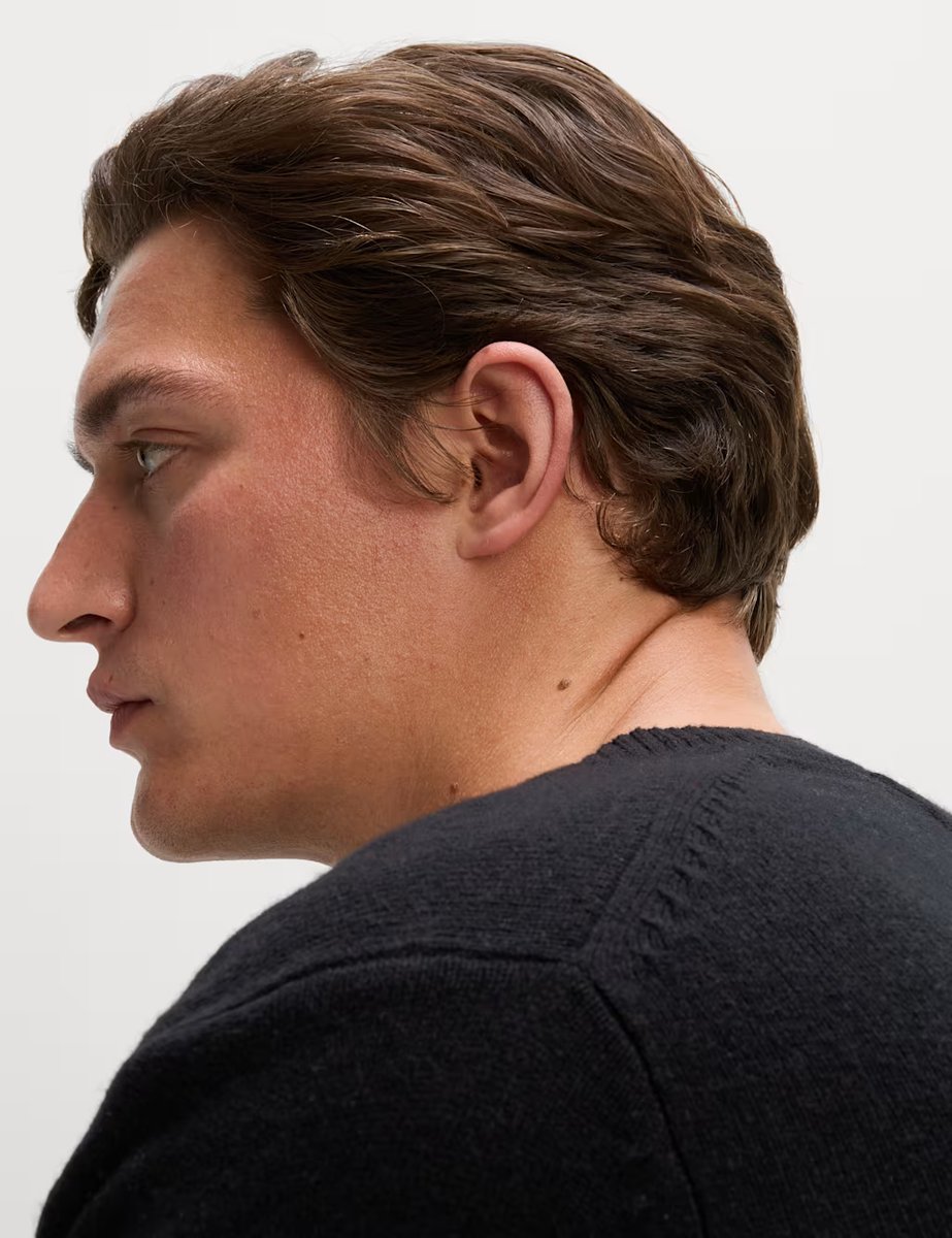 Marks & Spencer M&S Pure Lambswool V-Neck Jumper Black - 4