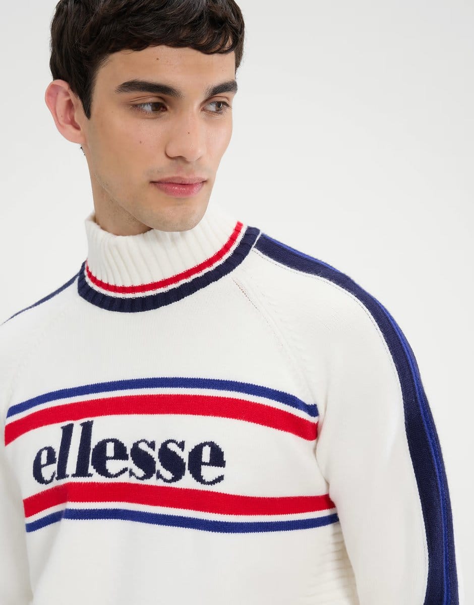 ASOS ellesse Pellini long sleeve knitted jumper in off white - 4