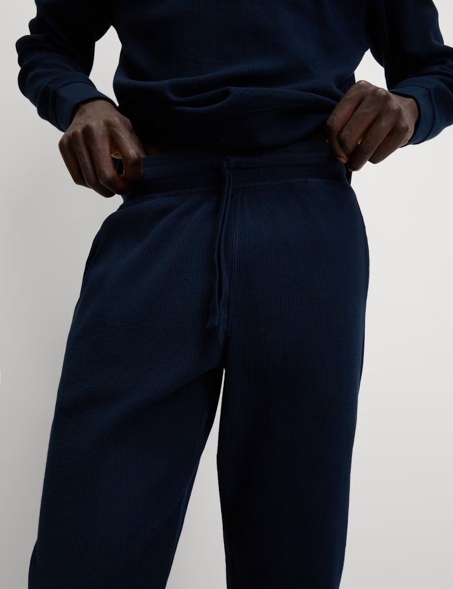 Marks & Spencer M&S Pure Cotton Waffle Loungewear Sweatshirt Smokey Green - 2