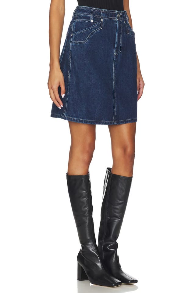 revolve x We The Free Suzy Denim Midi Skirt In Deep Ocean - 2