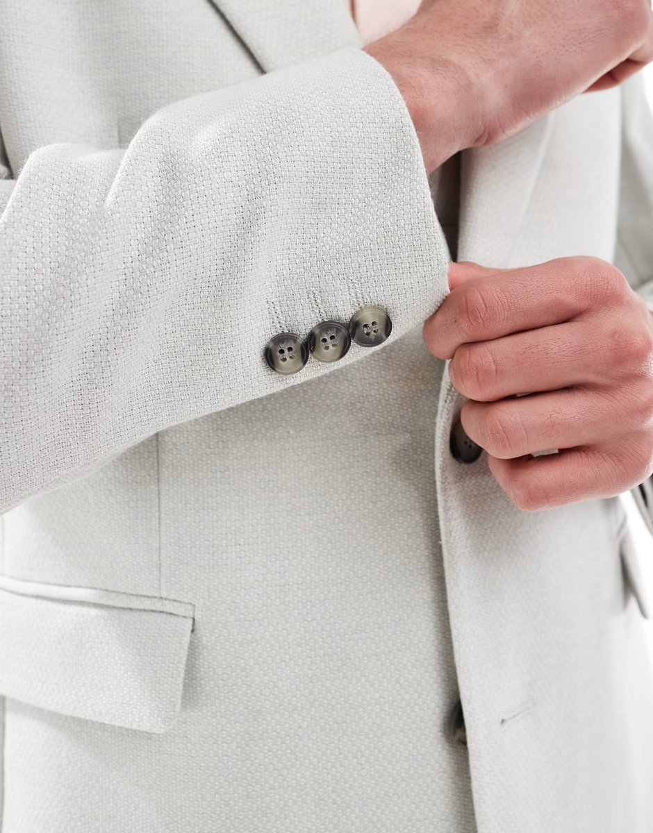 ASOS ASOS DESIGN slim suit jacket wool blend in light grey - 2