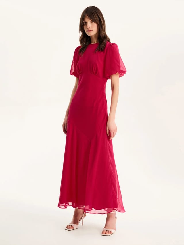 OMNES Nola Dress  in Magenta - 2