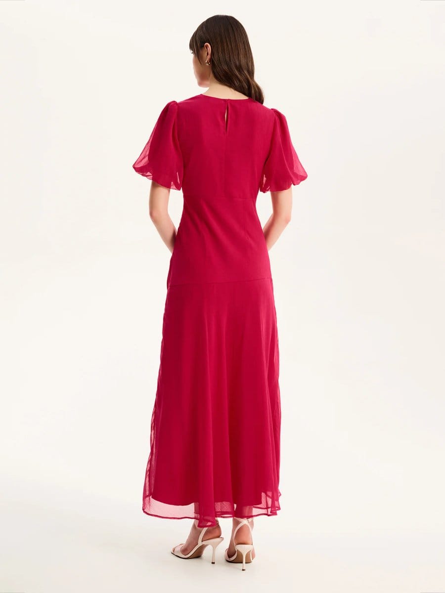 OMNES Nola Dress  in Magenta - 4