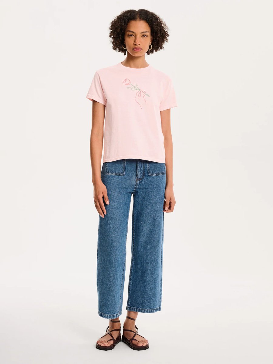 OMNES Rose Baby Tee in Pink - 3