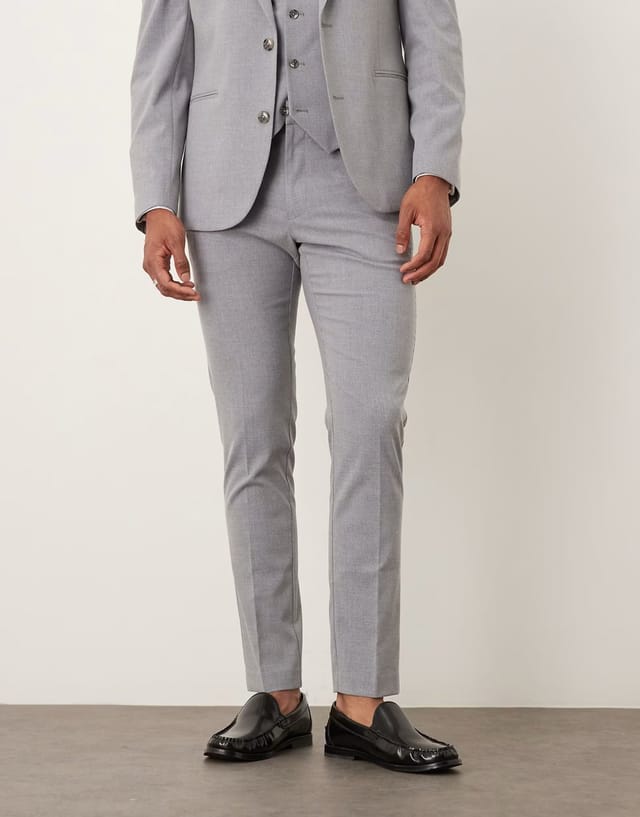 ASOS ASOS DESIGN skinny suit trousers in grey - 2