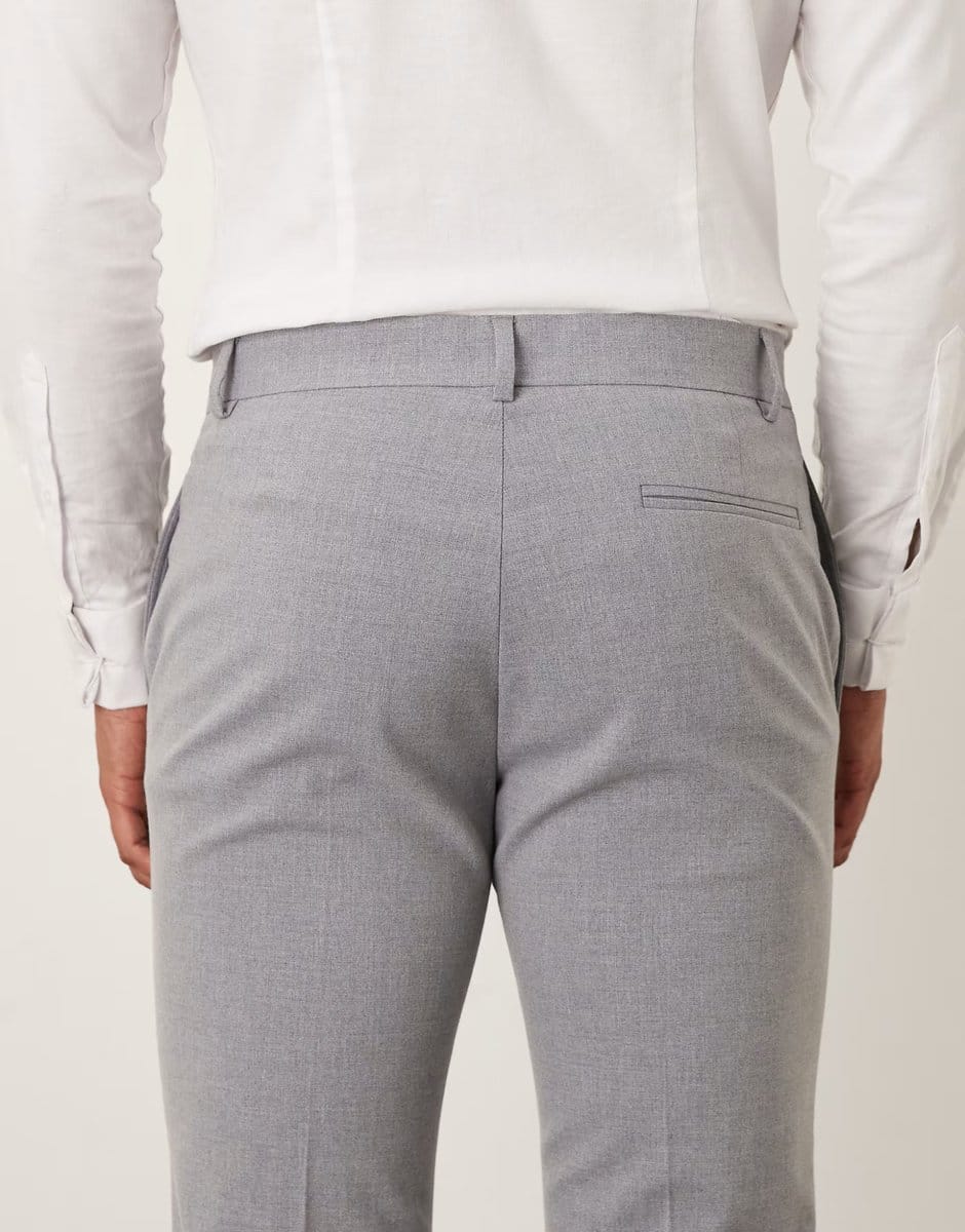ASOS ASOS DESIGN skinny suit trousers in grey - 4