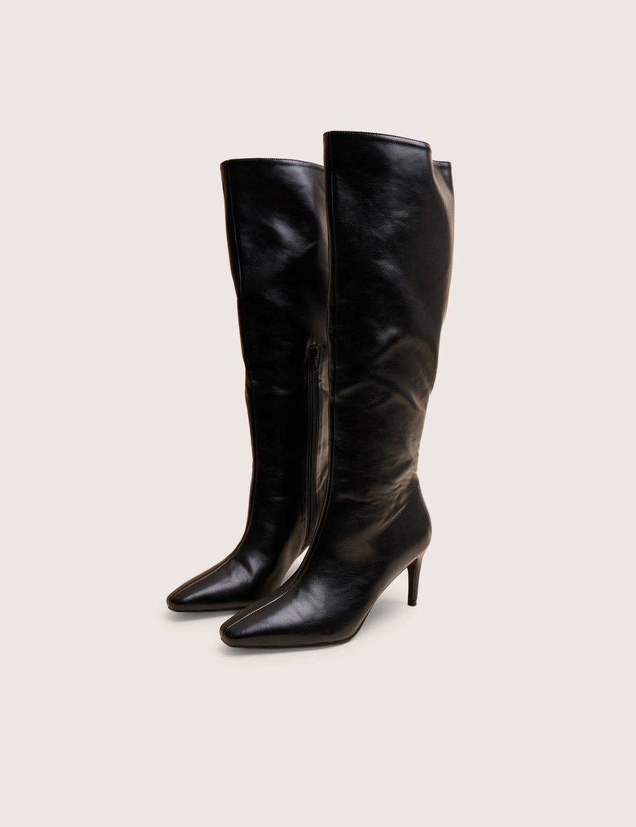 Public Desire Jenny Black Curved Heel Knee High Boots - 3