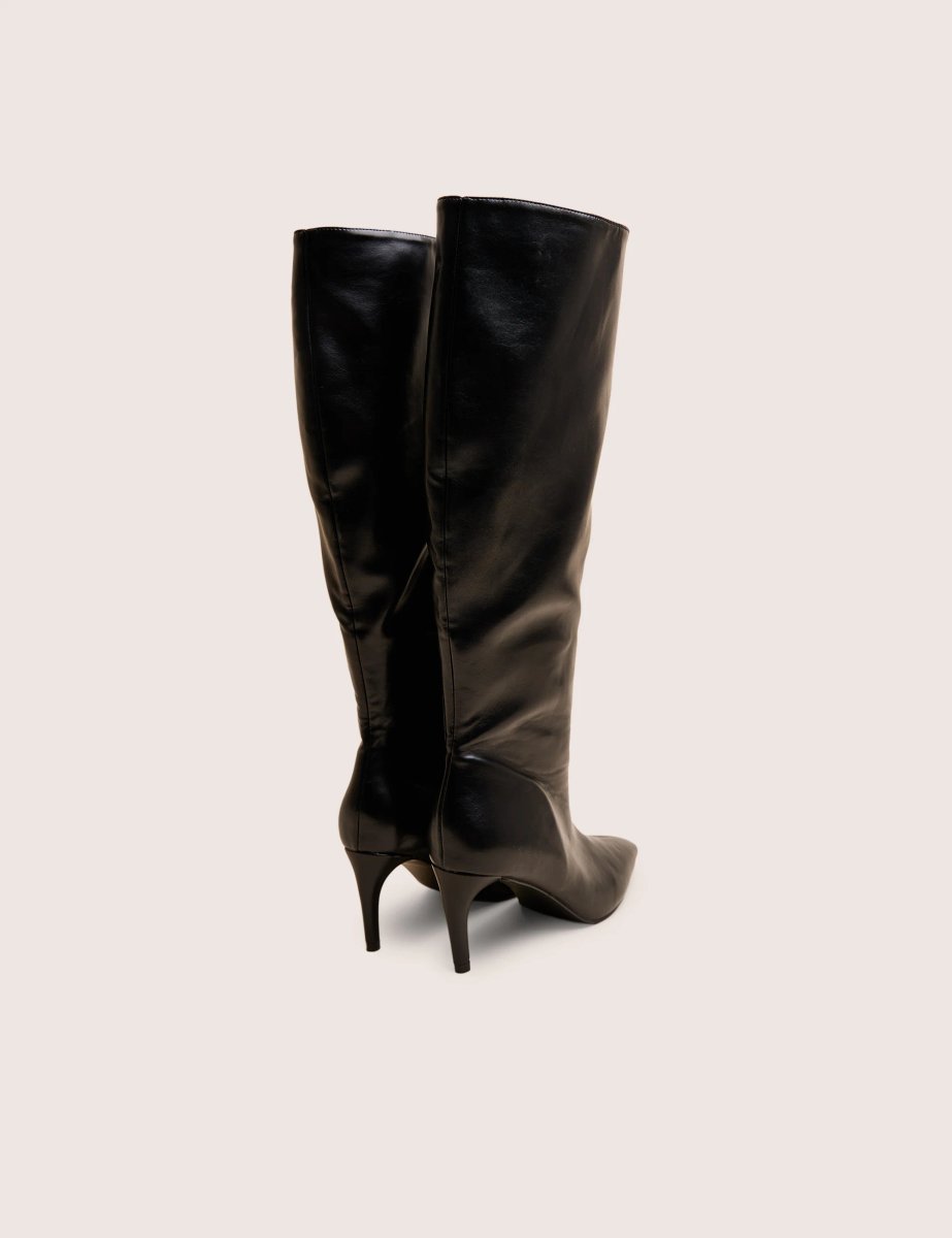 Public Desire Jenny Black Curved Heel Knee High Boots - 4