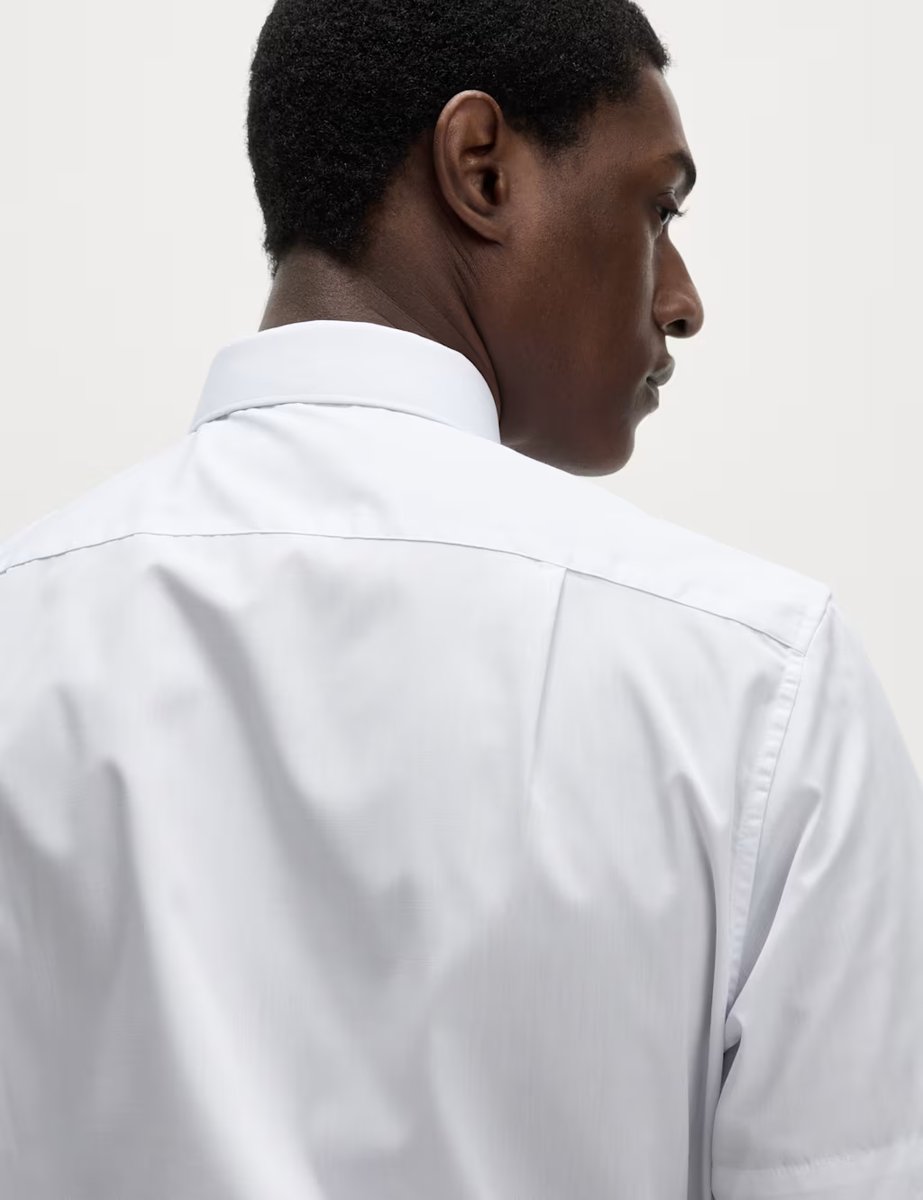 Marks & Spencer M&S 5 Pack Regular Fit Easy Iron Short Sleeve Shirts White - 4