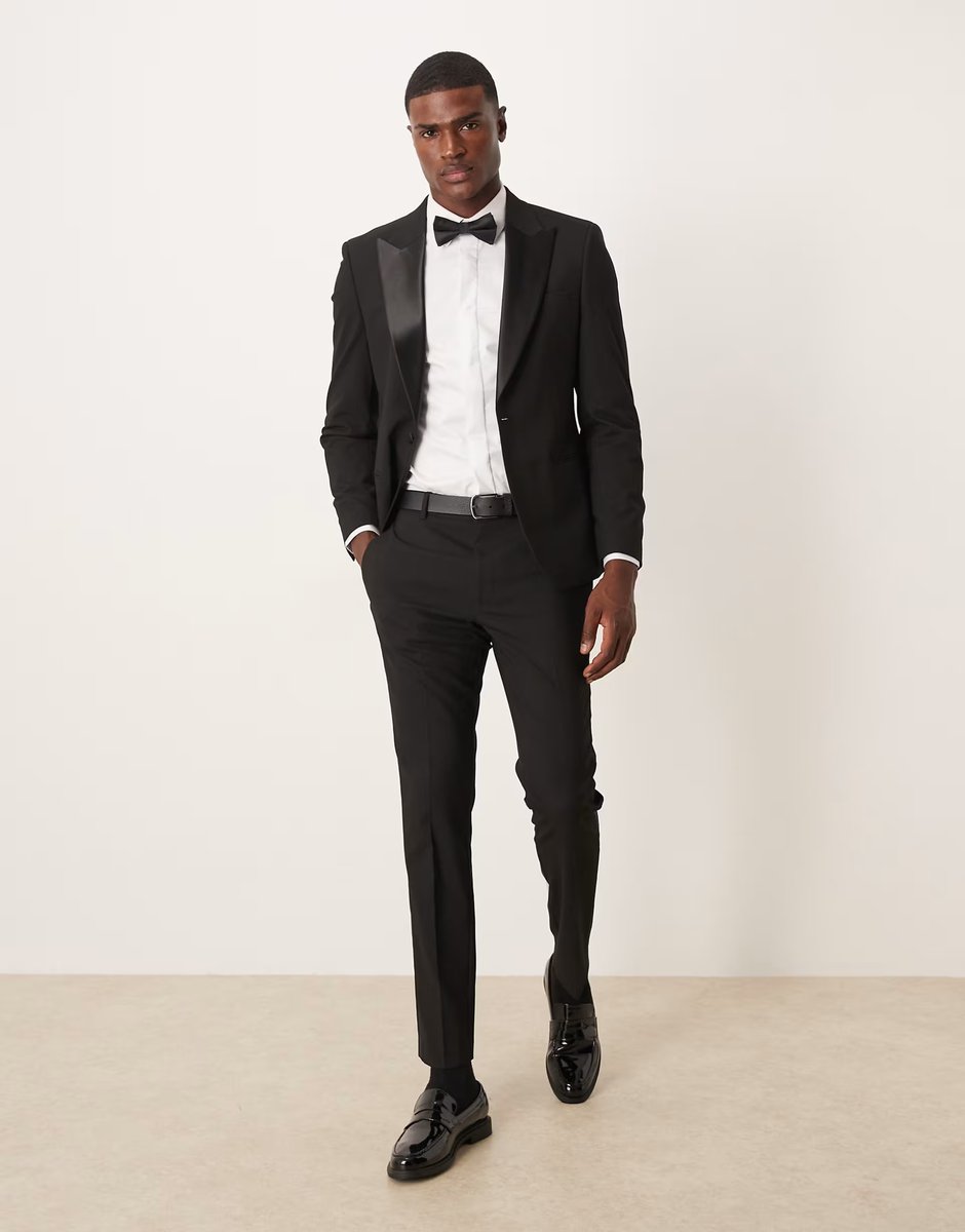 ASOS ASOS DESIGN skinny tuxedo jacket in black - 2