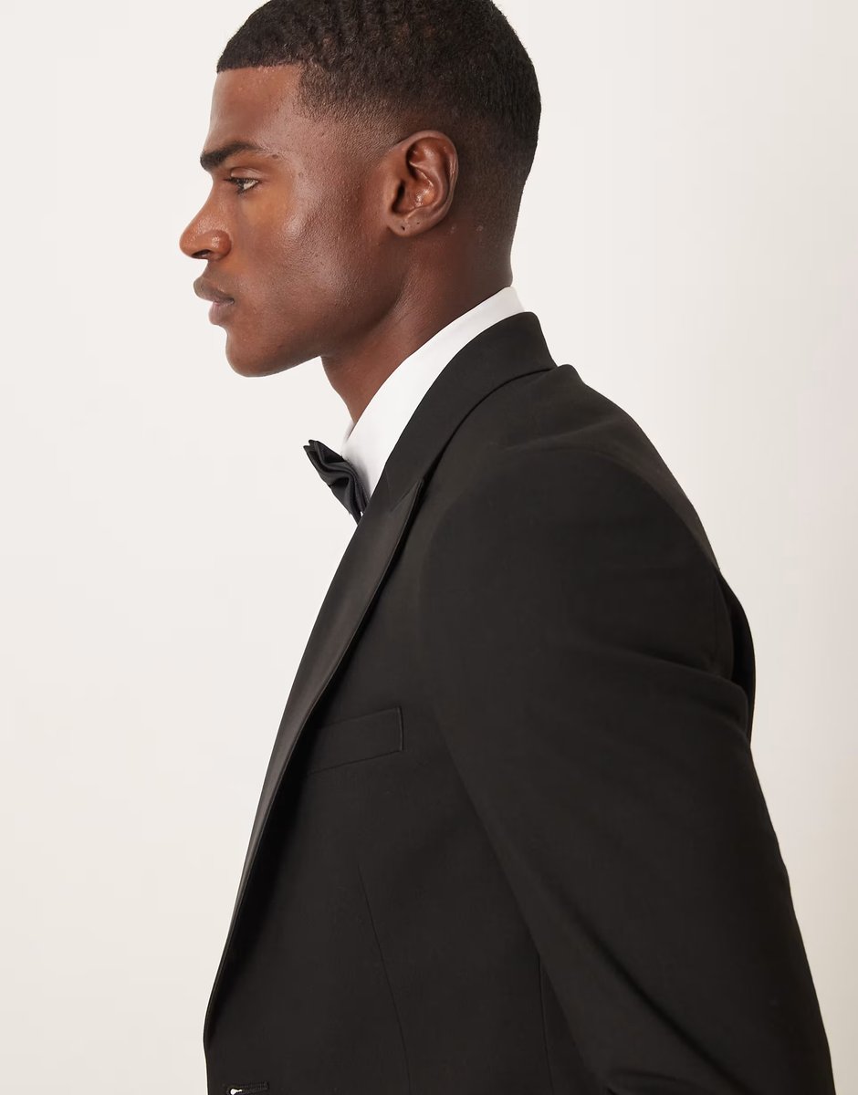 ASOS ASOS DESIGN skinny tuxedo jacket in black - 3