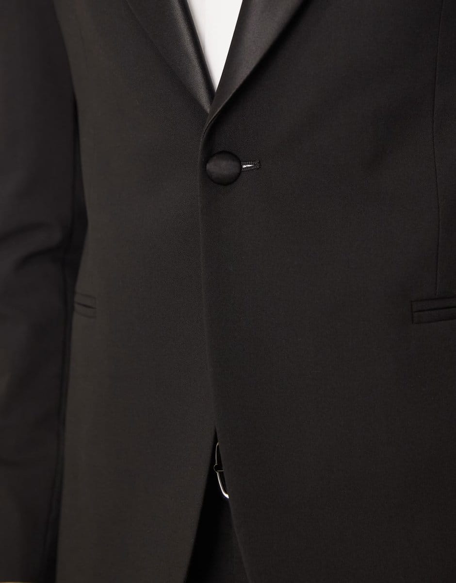 ASOS ASOS DESIGN skinny tuxedo jacket in black - 4