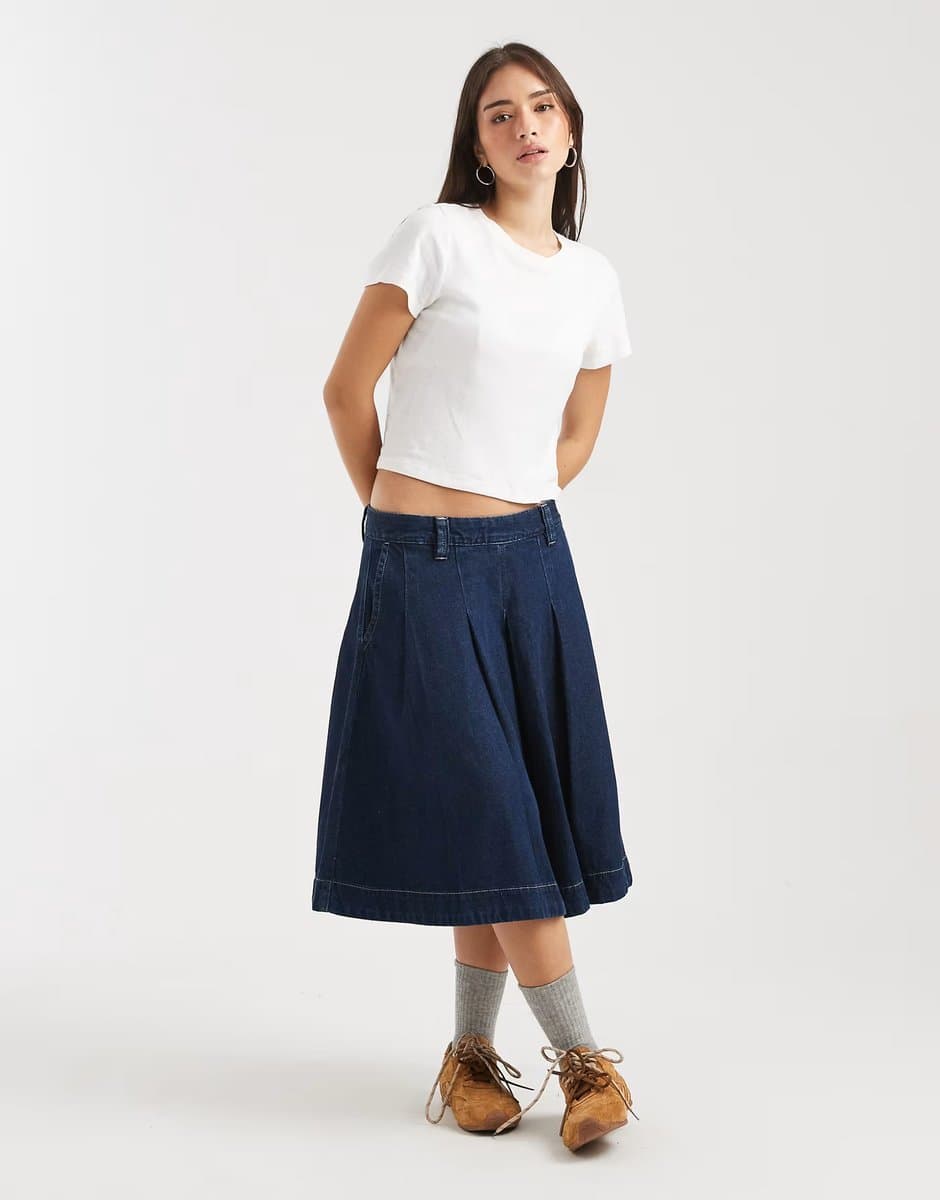 ASOS Vans Authentic chino denim skirt dark blue in dark rinse