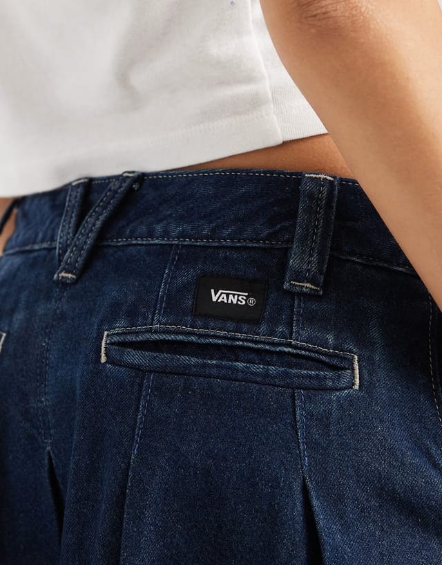 ASOS Vans Authentic chino denim skirt dark blue in dark rinse - 3