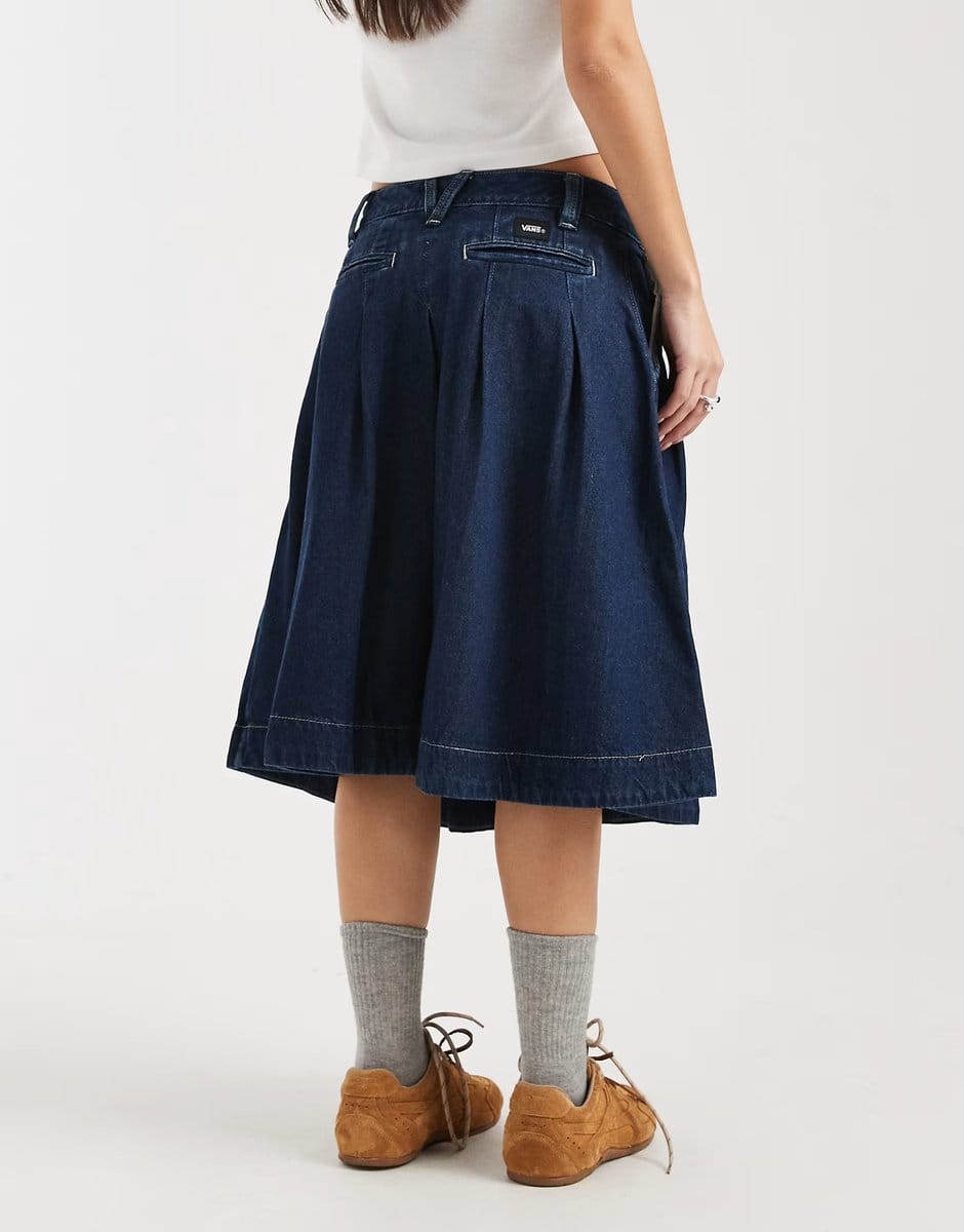 ASOS Vans Authentic chino denim skirt dark blue in dark rinse - 4