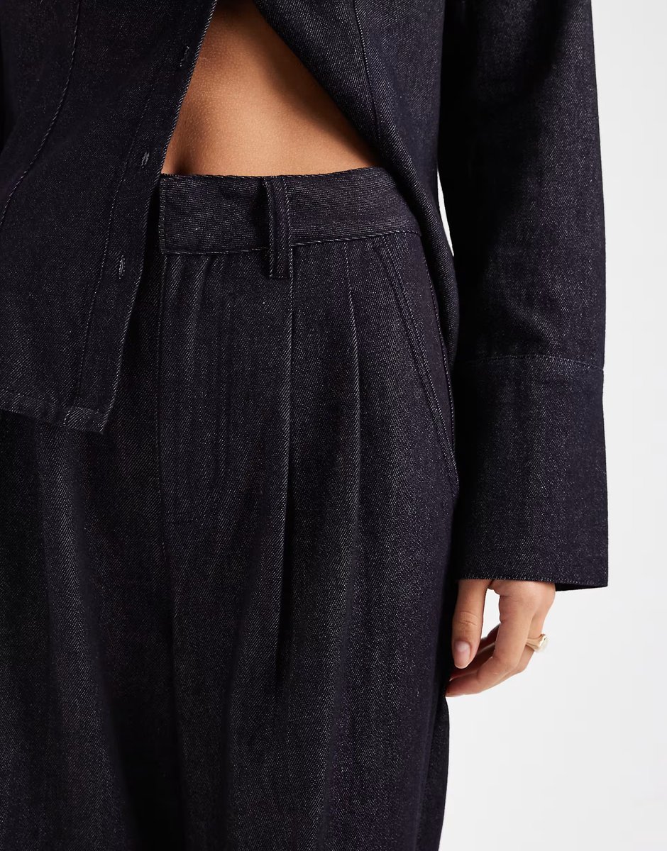ASOS French Connection wide leg denim jeans co-ord in indigo - 4