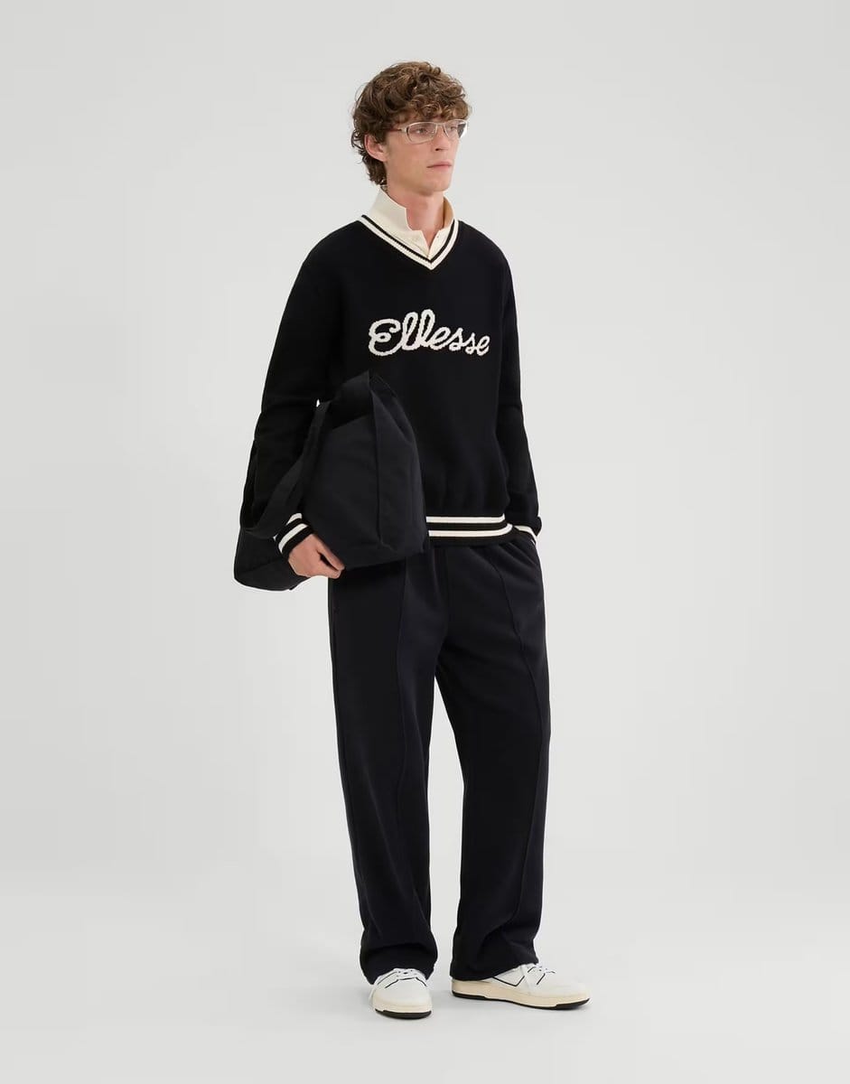 ASOS ellesse Giocios long sleeve knit sweater in black - 4