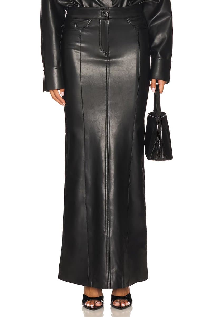 revolve Revolve Norma Kamali Leather Skirt in Black