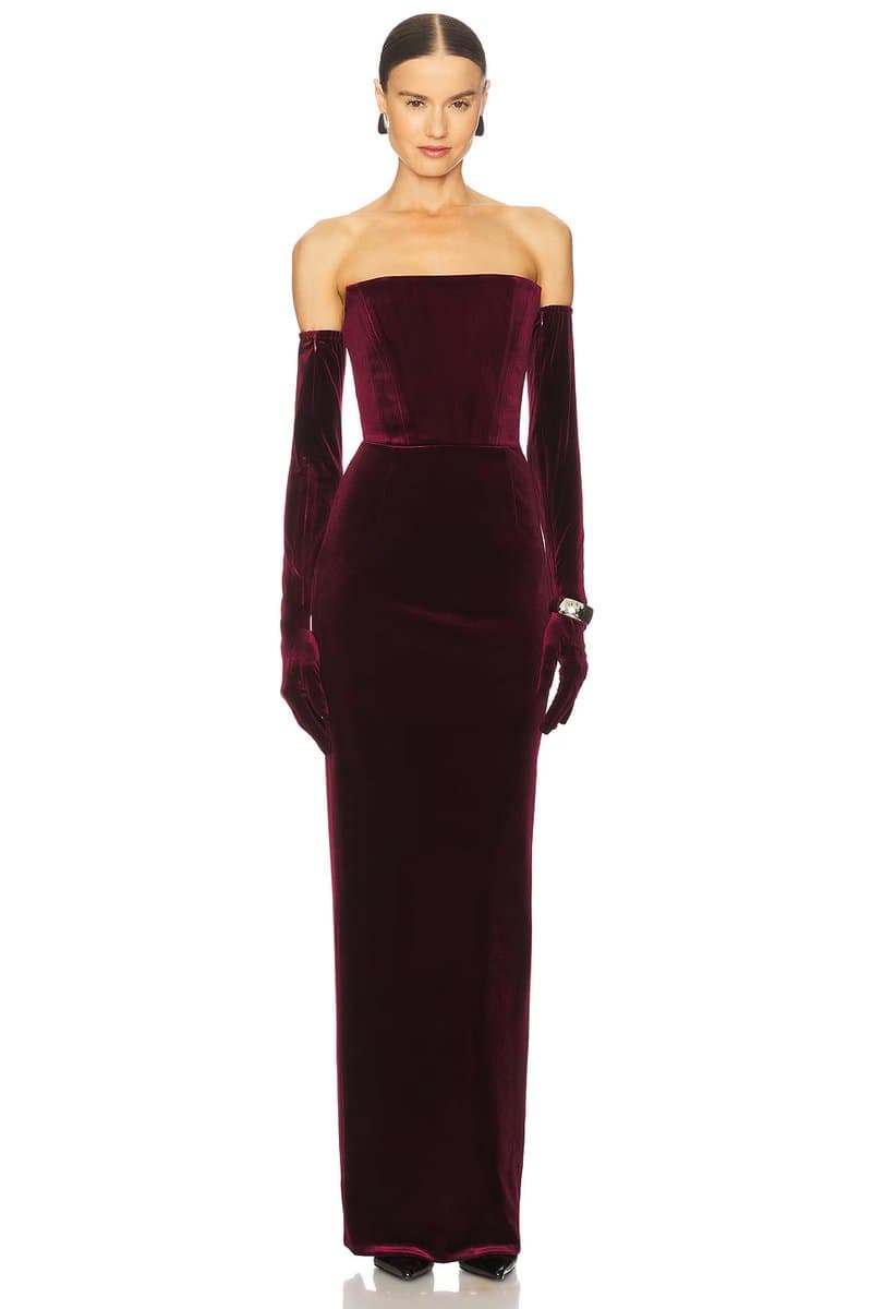 revolve Florentina Strapless Velvet Gown