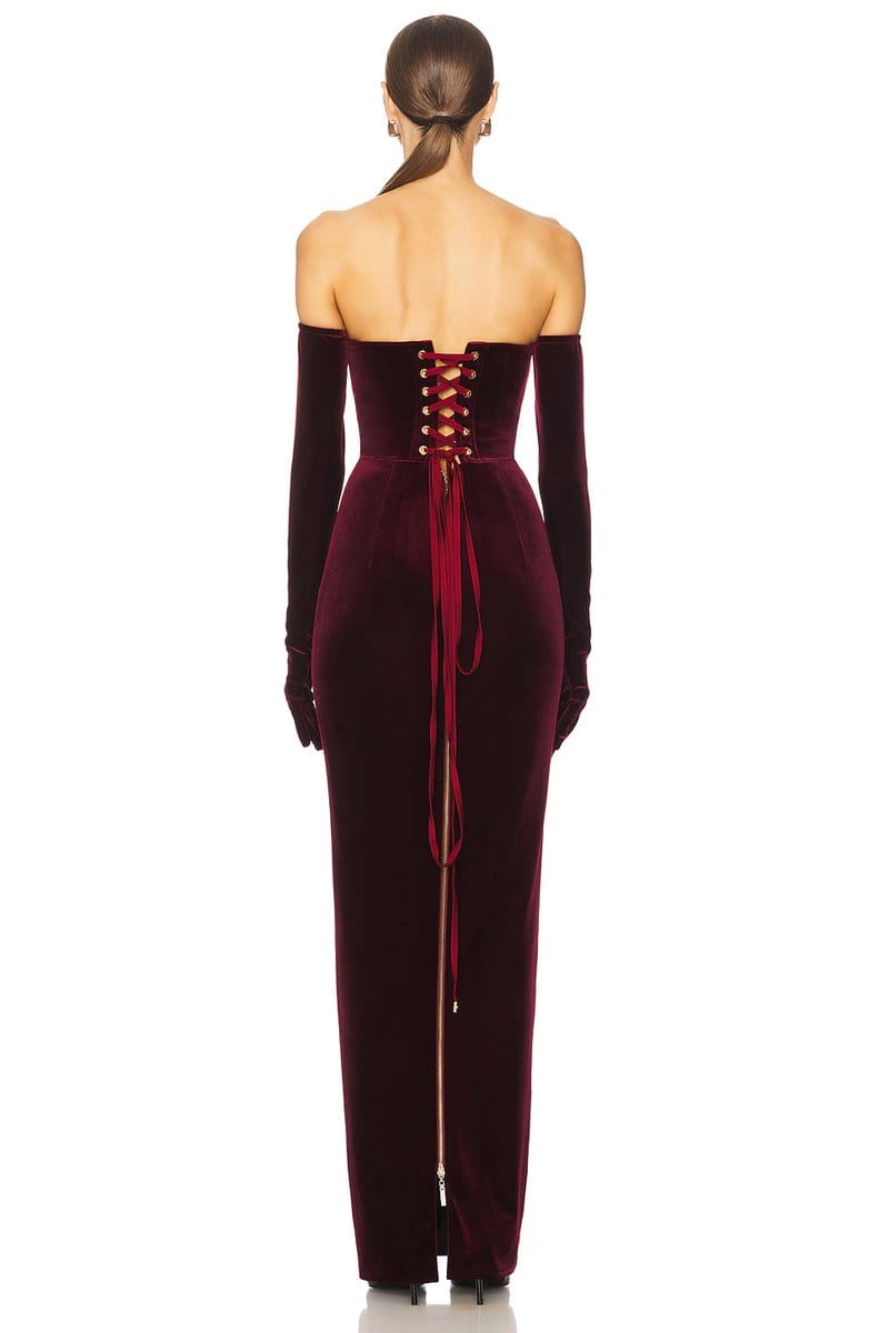 revolve Florentina Strapless Velvet Gown - 4