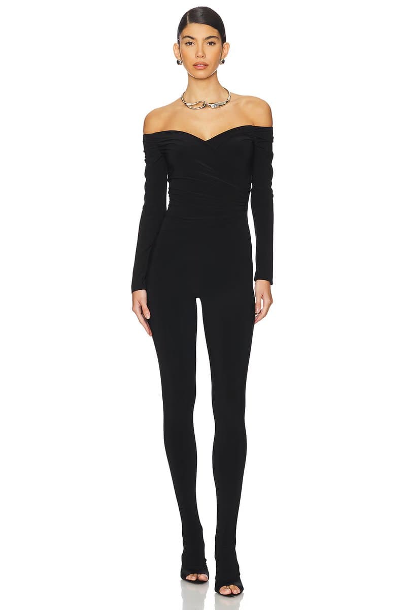 revolve Off Shoulder Sweetheart Catsuit With Footie