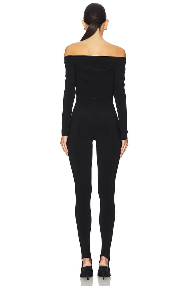 revolve Off Shoulder Sweetheart Catsuit With Footie - 3