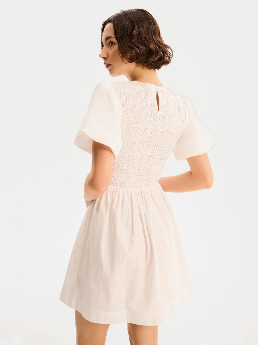 OMNES Terri Mini Dress in White - 2