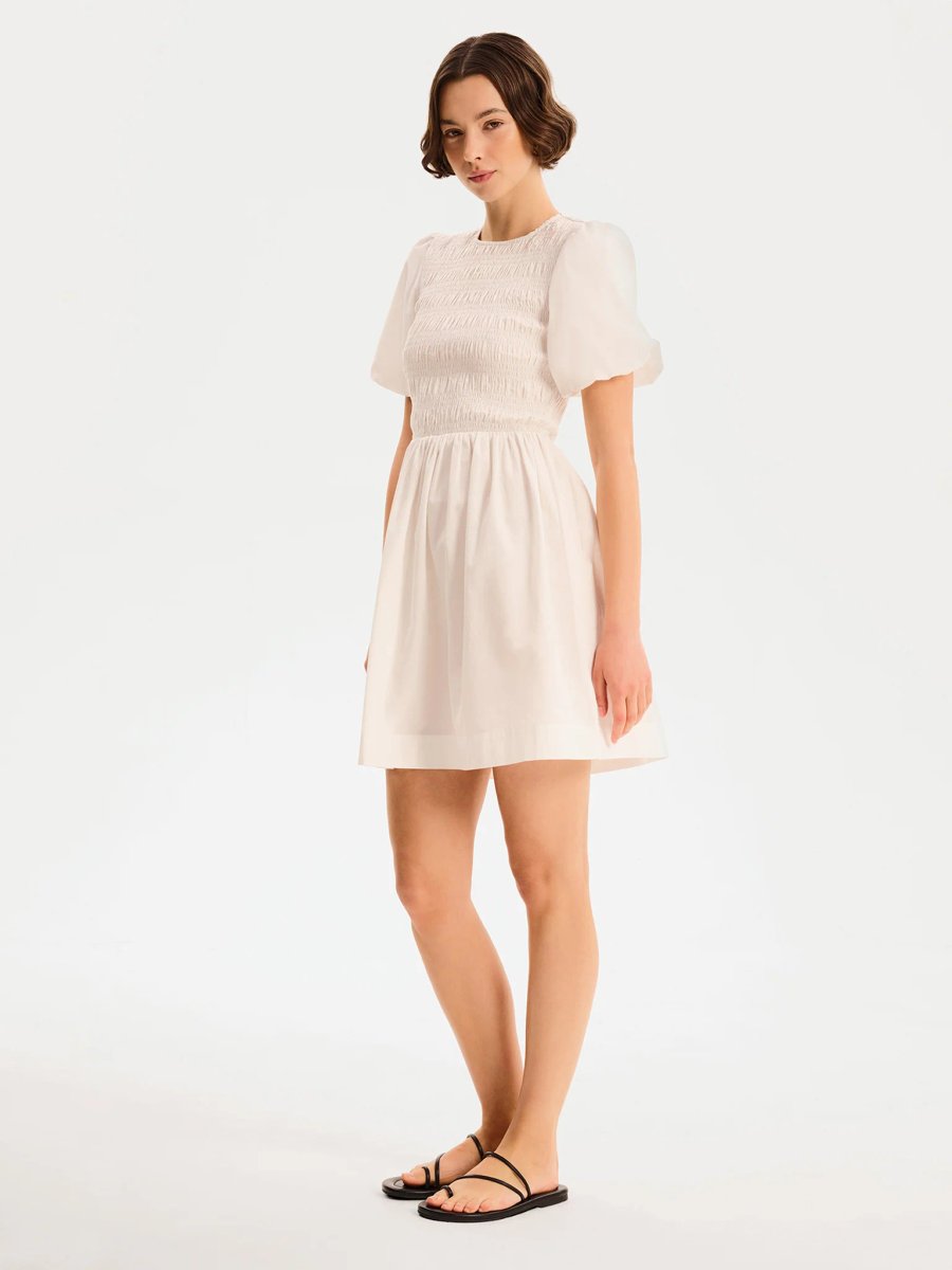 OMNES Terri Mini Dress in White - 3