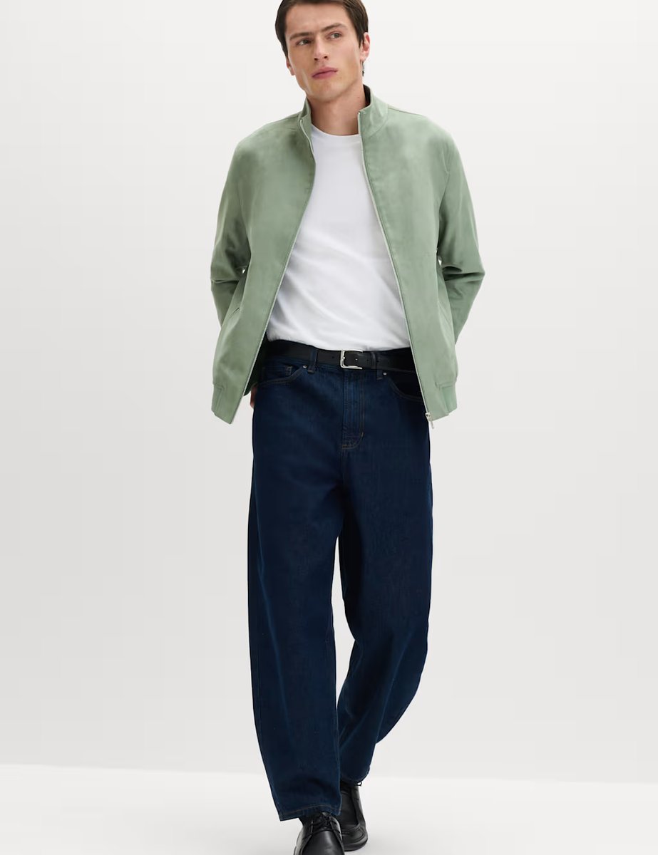 Marks & Spencer M&S Faux Suede Padded Funnel Neck Jacket Sage Green - 2