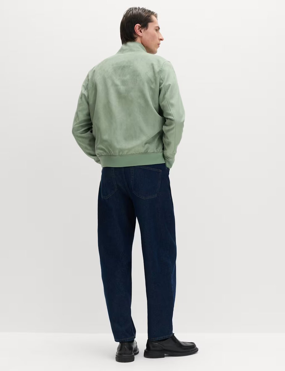 Marks & Spencer M&S Faux Suede Padded Funnel Neck Jacket Sage Green - 4