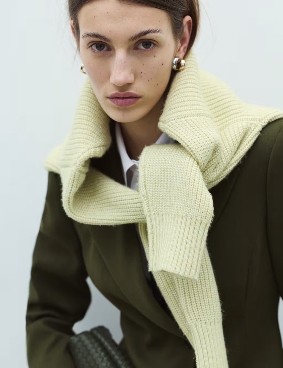 Marks & Spencer M&S Waisted Asymmetric Longline Blazer Olive - 3