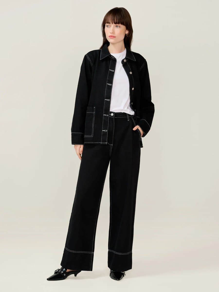 OMNES OMNES Oversized Dad Jean in Black