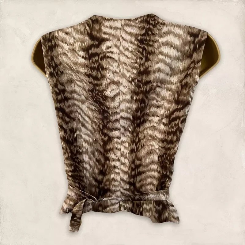Miss V Valentino Valentino Miss V Womens Brown Animal Print Velvet Waistcoat IT 44 UK 12 - 4