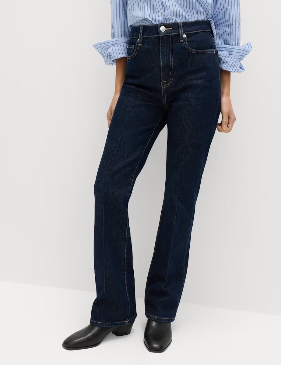 Marks & Spencer M&S Dark Indigo High Waisted Flared Jeans