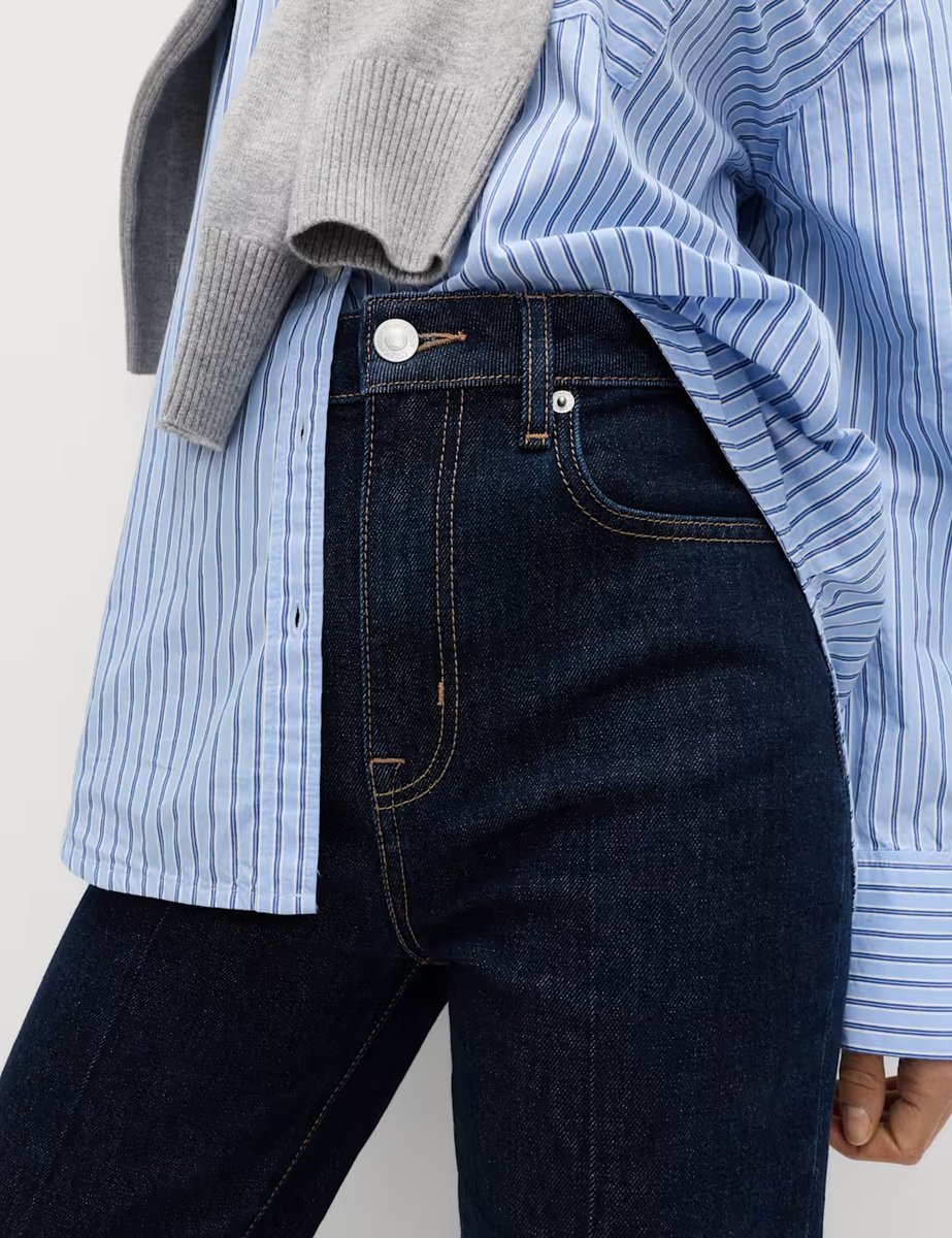 Marks & Spencer M&S High Waisted Flared Jeans Dark Indigo - 2